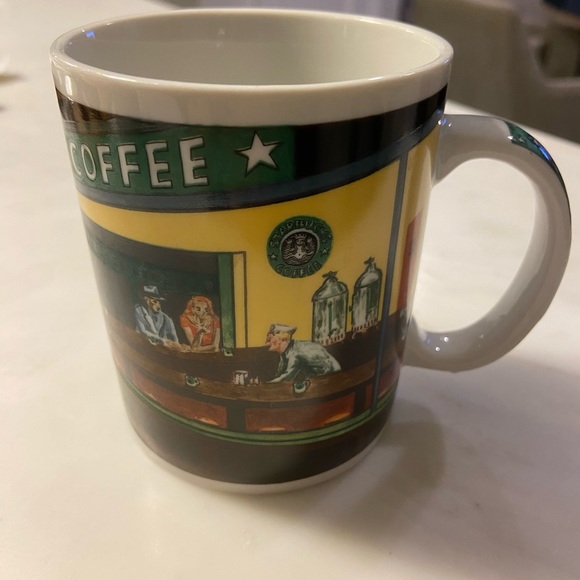 Retired Chaleur bone china STARBUCKS EDWARD HOPPER NIGHTHAWKS DINER 12 oz Mug - Picture 4 of 9